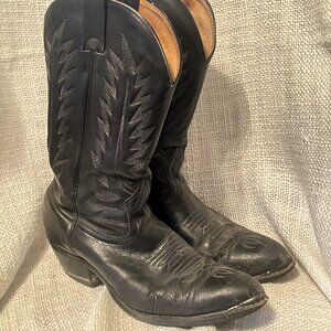 Men's Boulet Cowboy Boots - Black Leather